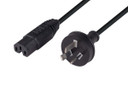 DYNAMIX 1M 3-Pin to Notched C15 Rubber Flex SAA Approved Power Cable.1.0mm copper core. Colour Black.