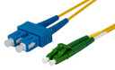 DYNAMIX 0.5M 9 LC APC/SC Duplex Single Mode G657A1 Bend Insensitive Fibre Lead. Yellow LSZH Jacket
