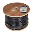 DYNAMIX 100m Roll RG6 Shielded Cable. Black. 75ohm. 18AWG solid core. Foil and braid shield.