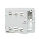 DYNAMIX 14'' Network Enclosure Recessed Wall Mount - Vented Lid - Cable/GPO Knock outs. Installs: 400 mm Centre Stud. Cut out OD: 355x 276 x 99mm. Incl. Installation Accessories - Earth Kit