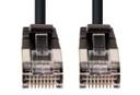 DYNAMIX 3m Cat6A S/FTP Black Ultra-Slim Shielded 10G Patch Lead (34AWG) with RJ45 Gold Plated Connectors. Supports PoE IEEE 802.3af (15.4W).
