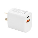 DYNAMIX 20W USB-C + QC3.0 USB-A Universal Compact USB Wall Charger. Supports Fast Charge for Apple iPhone 8 or later - iPad 10.2 - iPad Air 3rd Gen - iPad Mini 5th Gen Plus all iPad Pro. Qualcom 3.0.