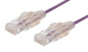 DYNAMIX 3m Cat6A 10G Purple Ultra-Slim Component Level UTP Patch Lead (30AWG) with RJ45 Unshielded Gold Plated Connectors. Supports PoE IEEE 802.3af (15.4W).