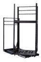 DYNAMIX 19'' 24U Rotary Rack. Rotation Angles of  45 & 90 Allow Easy Fitting of Equipment - Provide Easy Access for Maintenance & Servicing. 3mm steel adds Security & Stability. 503mm x 495.84mm x 24U