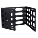 DYNAMIX 8RU 19'' Wall Mount Foldable Bracket. Includes Top & Bottom Covers. Adjustable Depth up to 400mm. Max Load 12Kgs. Dimensions 494x360 (WxH). Adjustable arms 236 to 400mm. Colour Black.