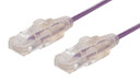 DYNAMIX 0.25m Cat6A 10G Purple Ultra-Slim Component Level UTP Patch Lead (30AWG) with RJ45 Unshielded Gold Plated Connectors. Supports PoE IEEE 802.3af (15.4W).