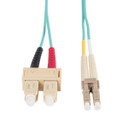 DYNAMIX 0.5M 50u LC/SC OM3 Fibre Lead (Duplex - Multimode) Aqua LSZH Jacket