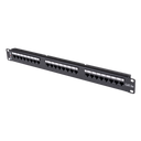 DYNAMIX 24 Port 19'' Cat5e UTP Patch Panel with plastic labelling kit. T568A & T568B Wiring. 1RU. 110x Terminations.