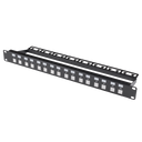 DYNAMIX 16 Port Unloaded Patch Panel - Shuttered Keystone Inserts - 1RU