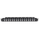 DYNAMIX 16 Port Unloaded Patch Panel - Shuttered Keystone Inserts - 1RU