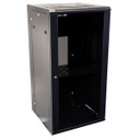 DYNAMIX 24RU 600mm Deep Universal Swing Wall Mount Cabinet. Removable Backmount (600 x 600 x 1167mm). Includes 2x fans - 1x fixed shelf - 10x cage nuts. 6-Way PDU installed. Gloss black colour.