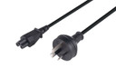 DYNAMIX 1M 3-Pin to C5 Clover Shaped Female Connector 7.5A. SAA approved Power Cord. 0.75mm copper core. BLACK Colour.