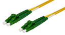 DYNAMIX 1M 9u LC APC/LC APC Duplex Single Mode G657A1 Bend Insensitive Fibre Lead. Yellow LSZH Jacket