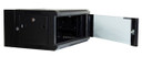 DYNAMIX 4RU Universal Swing Wall Mount Cabinet. Removable Back mount supplied with Left & Right Hinges (600 x 450 x 281mm). Includes 10x nuts. Gloss black colour.