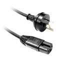 DYNAMIX 3M 3-Pin to Notched C15 Rubber Flex SAA Approved Power Cable.1.0mm copper core. Colour Black.
