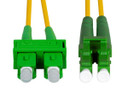 DYNAMIX 2M 9u LC APC/SC APC Duplex Single Mode G657A1 Bend Insensitive Fibre Lead. Yellow LSZH Jacket