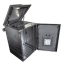 DYNAMIX 9RU Stainless Vented Outdoor Wall Mount Cabinet (611x425 x515mm). SUS316 Stainless Steel Construction. IP45 rated. Supplied with dual extractor fans & input/output air filters.