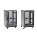 DYNAMIX 27RU Server Cabinet 800mm Deep (600 x 800 x 1410mm) Includes 1x Fixed Shelf, 4x Fans, 25x Cage Nuts, 4x Castors & 4x Level Feet. 800kg static load. Glass front door mesh rear door. 6-Way PDU installed