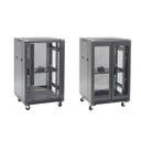 DYNAMIX 27RU Server Cabinet 800mm Deep (600 x 800 x 1410mm) Includes 1x Fixed Shelf, 4x Fans, 25x Cage Nuts, 4x Castors & 4x Level Feet. 800kg static load. Glass front door mesh rear door. 6-Way PDU installed