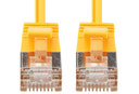 DYNAMIX 1m Cat6A S/FTP Yellow Ultra-Slim Shielded 10G Patch Lead (34AWG) with RJ45 Gold Plated Connectors. Supports PoE IEEE 802.3af (15.4W).