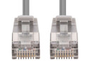 DYNAMIX 1m Cat6A S/FTP Grey Ultra-Slim Shielded 10G Patch Lead (34AWG) with RJ45 Gold Plated Connectors. Supports PoE IEEE 802.3af (15.4W).
