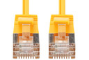 DYNAMIX 0.25m Cat6A S/FTP Yellow Ultra-Slim Shielded 10G Patch Lead (34AWG) with RJ45 Gold Plated Connectors. Supports PoE IEEE 802.3af (15.4W).