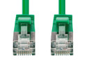 DYNAMIX 1m Cat6A S/FTP Green Ultra-Slim Shielded 10G Patch Lead (34AWG) with RJ45 Gold Plated Connectors. Supports PoE IEEE 802.3af (15.4W).