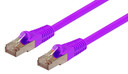 DYNAMIX 0.5m Cat6A S/FTP Purple Slimline Shielded 10G Patch Lead. 26AWG (Cat6 Augmented) 500MHz with Gold Plate Connectors.