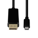 DYNAMIX 2m USB-C to DisplayPort 1.2 Cable. Supports 4K@60Hz UHD (3840x2160). Bidirectional, Supports HDR, HDCP 2.2, Supports 7.1 Surround Sound, Plug & Play, Black Colour.