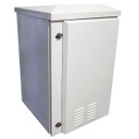 DYNAMIX 9RU Vented Outdoor Wall Mount Cabinet. (611x675x560mm). IP45 rated. Lockable front door. Supplied with dual extractor fans, and input/output air filters. Made from rolled steel. Grey
