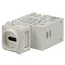 DYNAMIX USB-C 2.1A Keystone Charging Mech. Input: 100-240V 50Hz. Output: 5VDC 2.1A Includes Clipsal Adaptor