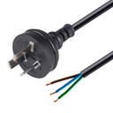 DYNAMIX 1M 3-Pin Plug to Bare End, 3 Core 1mm Cable, Black Colour, SAA Approved