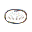 DYNAMIX 2M LC Pigtail OM1 12x Pack Colour Coded, 62.5/900um Multimode Fibre, Tight Buffer LSZH Jacket