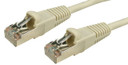 DYNAMIX 0.5m Cat5E 26AWG Beige STP Lead (T568A Specification) 26AWG Slimline Snagless Moulding. Shielded RJ45 with Plate Connectors