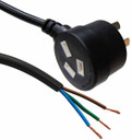 DYNAMIX 3M 3-Pin Tapon Plug to Bare End, 3 Core 1mm Cable, Black Colour, SAA Approved.