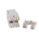 DYNAMIX Cat5e Keystone RJ45 Jack for 110 Face Plate. T568A/T568B Wiring, 180, White colour. Recommended for use with RJ45 plugs only.