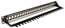 DYNAMIX Horizontal 19'' 1RU Unloaded 24 Port UTP Patch Panel, Keystone Inserts, with Rear Cable Management bar. Grounding Wire Not Included. RoHS, Numbered 1-24.