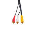 DYNAMIX 15m RCA Audio Video Cable, 3 to 3 RCA Plugs. Yellow RG59 Video, standard Red & White audio with gold plated connectors.