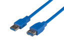 DYNAMIX 2m USB 3.0 USB-A Male to Female Extension Cable. Colour Blue