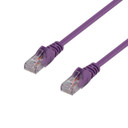DYNAMIX 0.5m Cat6 Purple UTP Patch Lead (T568A Specification) 250MHz 24AWG Slimline Snagless Moulding with Unshielded Gold Plate Connector.