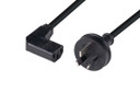DYNAMIX 2M 3-Pin Plug to Right Angled IEC C13 Female Connector 10A SAA  Approved Power Cord. 1.0mm copper core. BLACK Colour.
