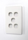 AMDEX Switch Plate ONLY. 5 Gang WPC Series Wall Face Full Cover Plate. (Accepts Clipsal Style Mechs)