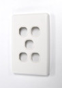 AMDEX Switch Plate ONLY. 5 Gang WPC Series Wall Face Full Cover Plate. (Accepts Clipsal Style Mechs)