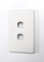 AMDEX Switch Plate ONLY. 2 Gang WPC Series Wall Face Full Cover Plate. (Accepts Clipsal Style Mechs)