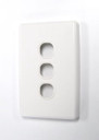 AMDEX Switch Plate ONLY. 3 Gang WPC Series Wall Face Full Cover Plate. (Accepts Clipsal Style Mechs)