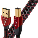 AUDIOQUEST Cinnamon .75M USB A to B 1.25% silver - solid. Hard-cell foam. Jacket - red - black braid.