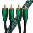 AUDIOQUEST Evergreen 1.5M 2 to 2 RCA Male. Solid Long Grain Copper Gold Plated/cold welded termination Foamed-Polyethylene dielectric Metal layer noise dissipation Jacket - green - black braid