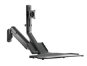 BRATECK 17-32" Wall Mount Single Monitor Gas Spring Sit-Stand Workstation. Folding Keyboard Tray. Counter-Balance Gas Spring. Integrated Ball-Joint. 2nd Storage Tray. Easy Height Adjust. WWS05-01-P01
