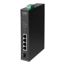 EDIMAX Industrial 5-Port Gigabit PoE+ DIN Rail Switch. 4 x Gigabit Ethernet Ports, 1 SFP Uplink Port. PoE up to 200m @10Mps. QoS 802.1p for Video & Voice Traffic Priority Inputs, Surge Protection, IP30 IGS-1105P