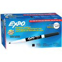EXPO Dry Erase Markers with Fine Point Tips 12-Pack. Black Colour Bright - Vivid - Non-toxic Ink. Quick Drying. Smear-proof. Erases Cleanly & Easily with Cloth.
